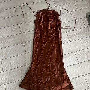 Ivana Satin Halter Midi Dress